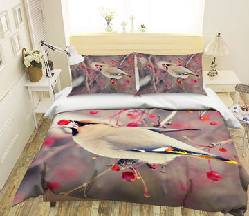 3D Plum Magpie 1923 Bed Pillowcases Quilt
