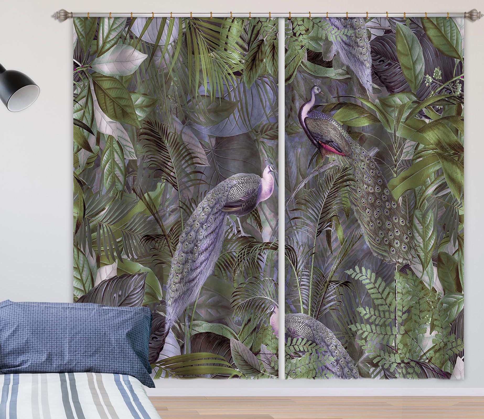 3D Purple Peacock 015 Andrea haase Curtain Curtains Drapes