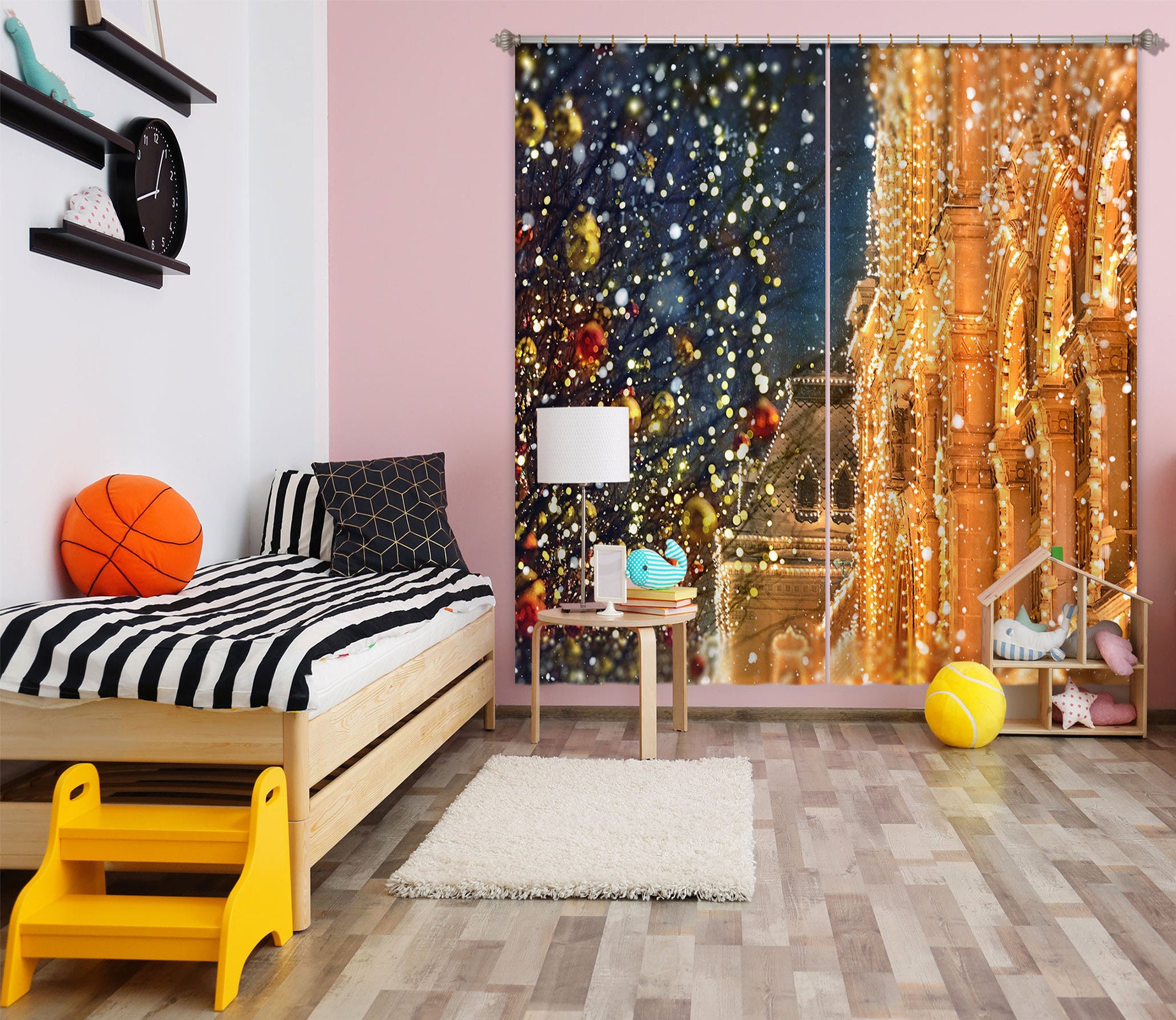 3D Light House 53138 Christmas Curtains Drapes Xmas