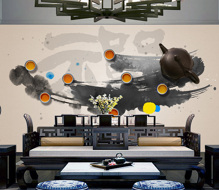 3D Teapot Cup WG252 Wall Murals