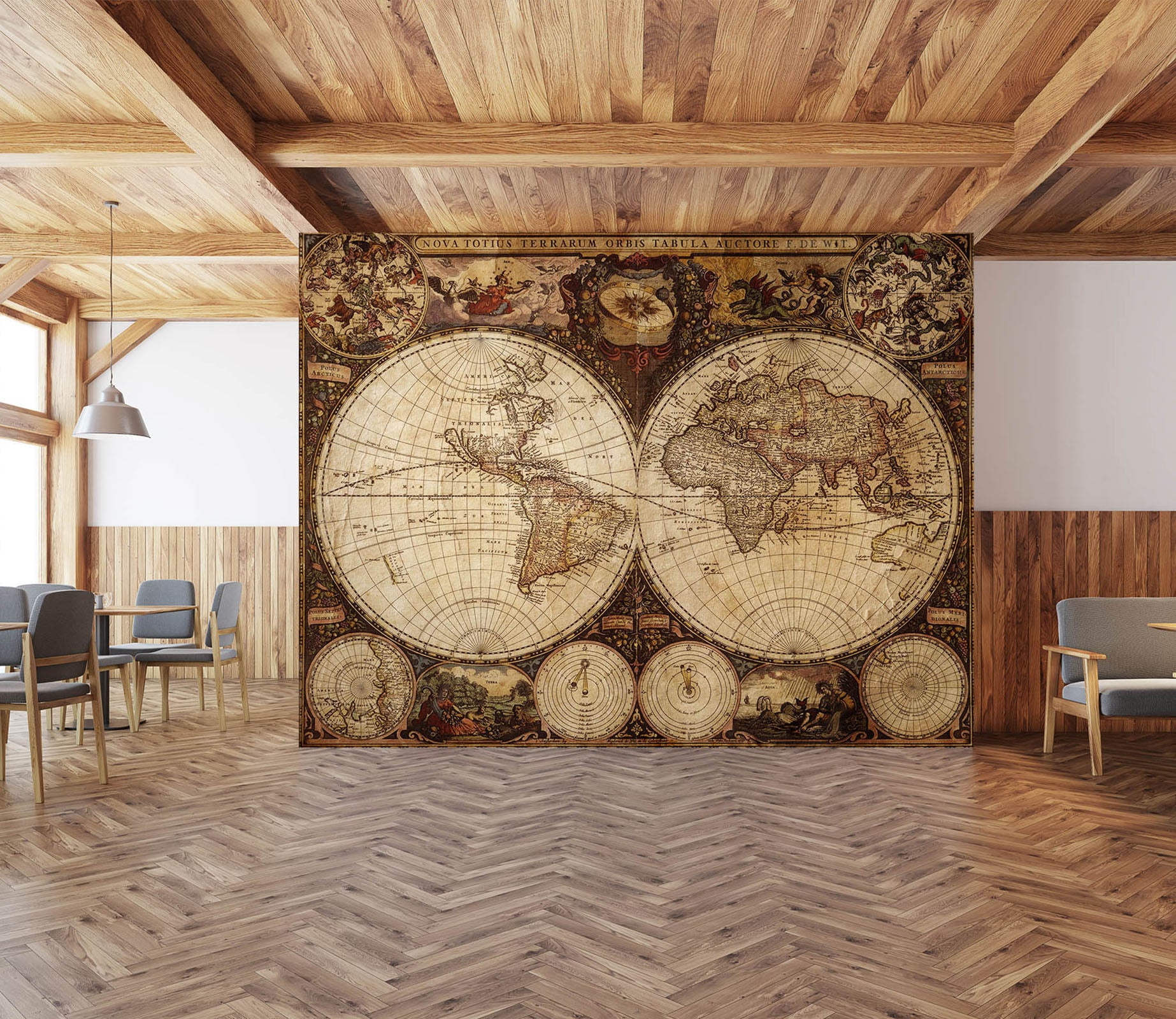 3D Earth Circle 2021 World Map Wall Murals