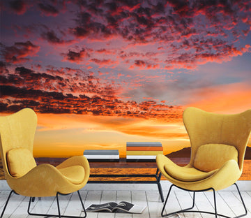 3D Sunset Sky Clouds 87 Wall Murals