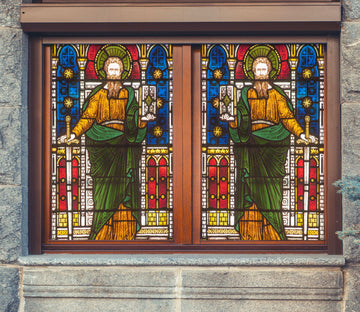 3D Priesthood Church 048 Window Film Print Sticker Cling Stained Glass UV Block