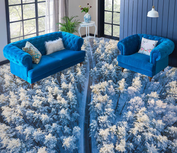3D Snow Forest 071 Floor Mural  Wallpaper Murals Rug & Mat Print Epoxy waterproof bath floor
