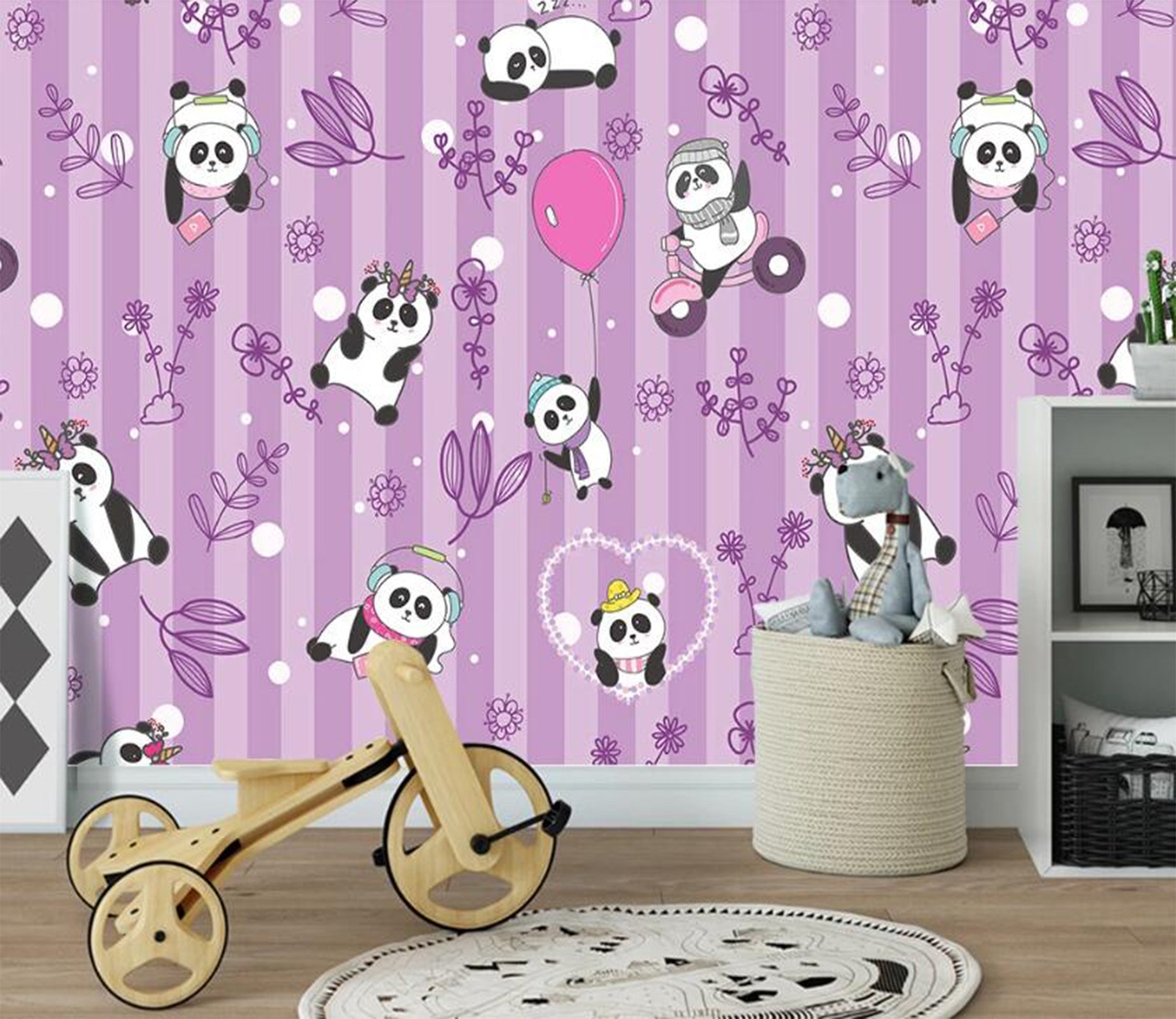 3D Cute Pandas 2314 Wall Murals