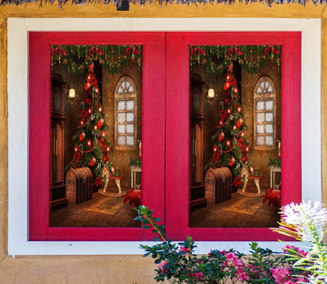 3D Christmas Tree 31008 Christmas Window Film Print Sticker Cling Stained Glass Xmas