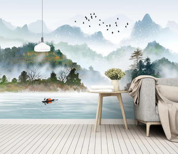 3D Green Hills And Green Waters 447 Wall Murals