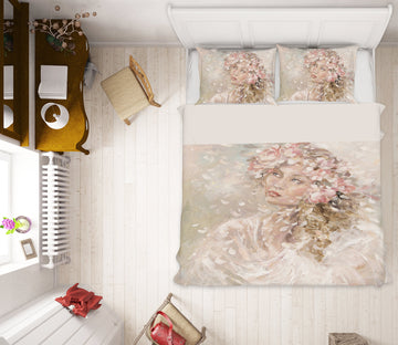 3D Petal Wreath Girl 2124 Debi Coules Bedding Bed Pillowcases Quilt