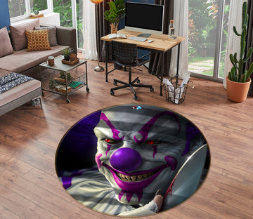 3D Clown 4181 Tom Wood Rug Round Non Slip Rug Mat