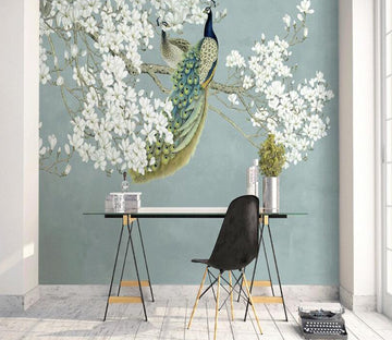 3D Branch Peacocks 916 Wall Murals