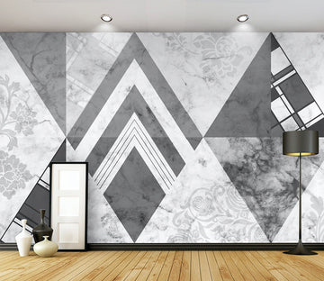 3D Black Geometry WG274 Wall Murals