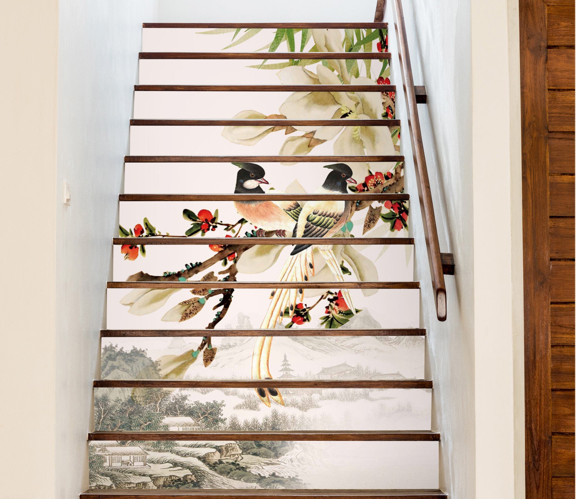 3D Landscape And Branches 581 Stair Risers