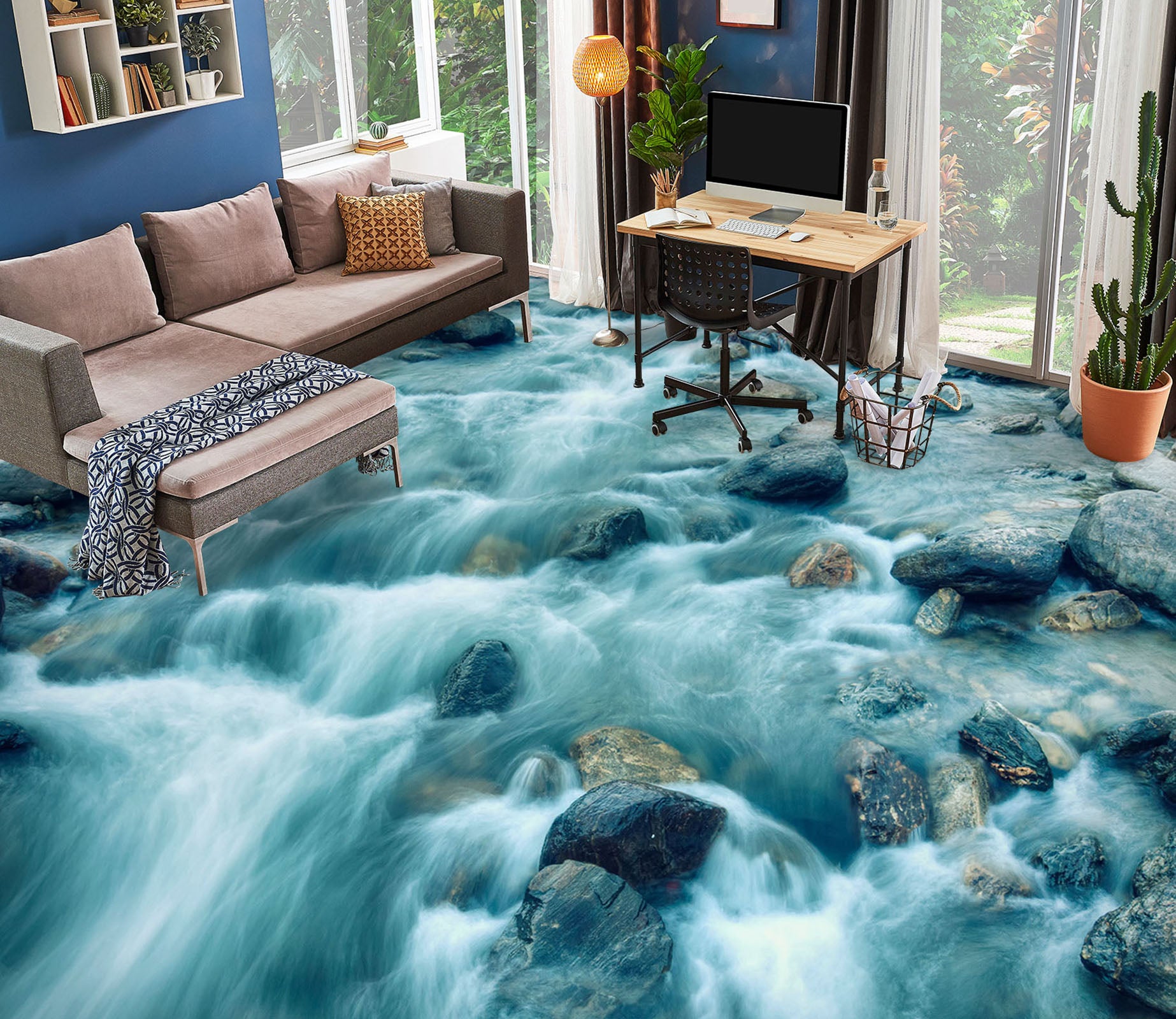3D Turbulent Flowing Water 813 Floor Mural  Wallpaper Murals Rug & Mat Print Epoxy waterproof bath floor