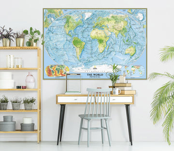 3D Coastline 294 World Map Wall Sticker