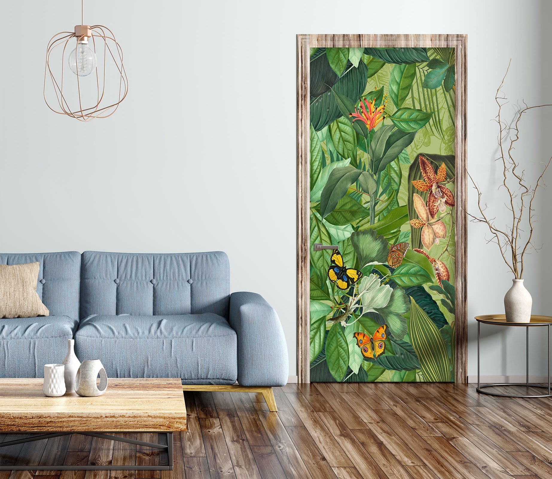 3D Leaves Butterfly 118102 Andrea Haase Door Mural