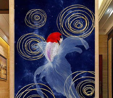 3D Circle Goldfish 671 Wall Murals Wallpaper AJ Wallpaper 2 