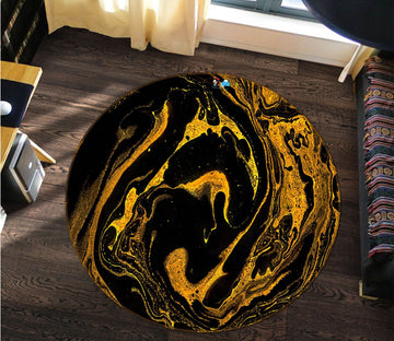 3D Gold Sand Vortex 103 Round Non Slip Rug Mat Mat AJ Creativity Home 