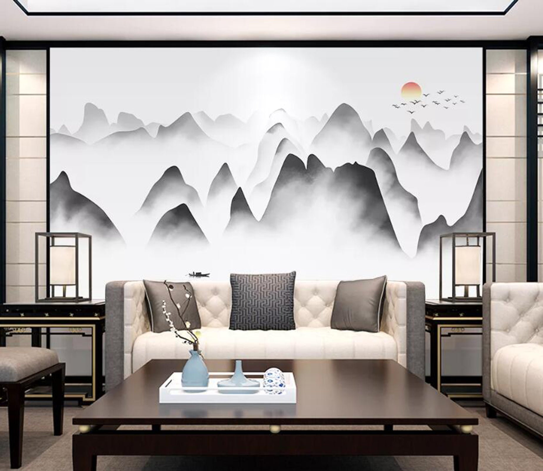 3D Foggy Forest WC02 Wall Murals Wallpaper AJ Wallpaper 2 