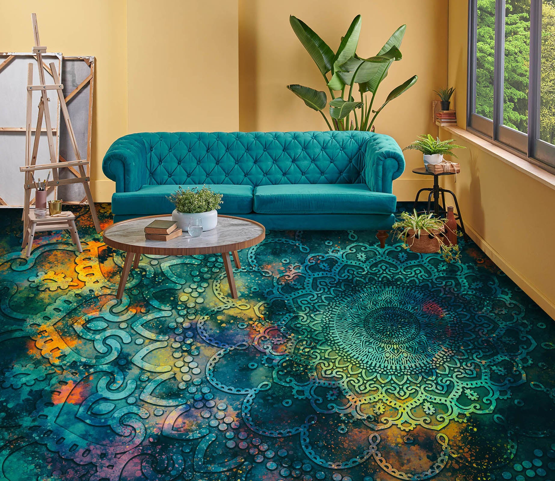 3D Psychedelic Pattern 858 Floor Mural  Wallpaper Murals Rug & Mat Print Epoxy waterproof bath floor