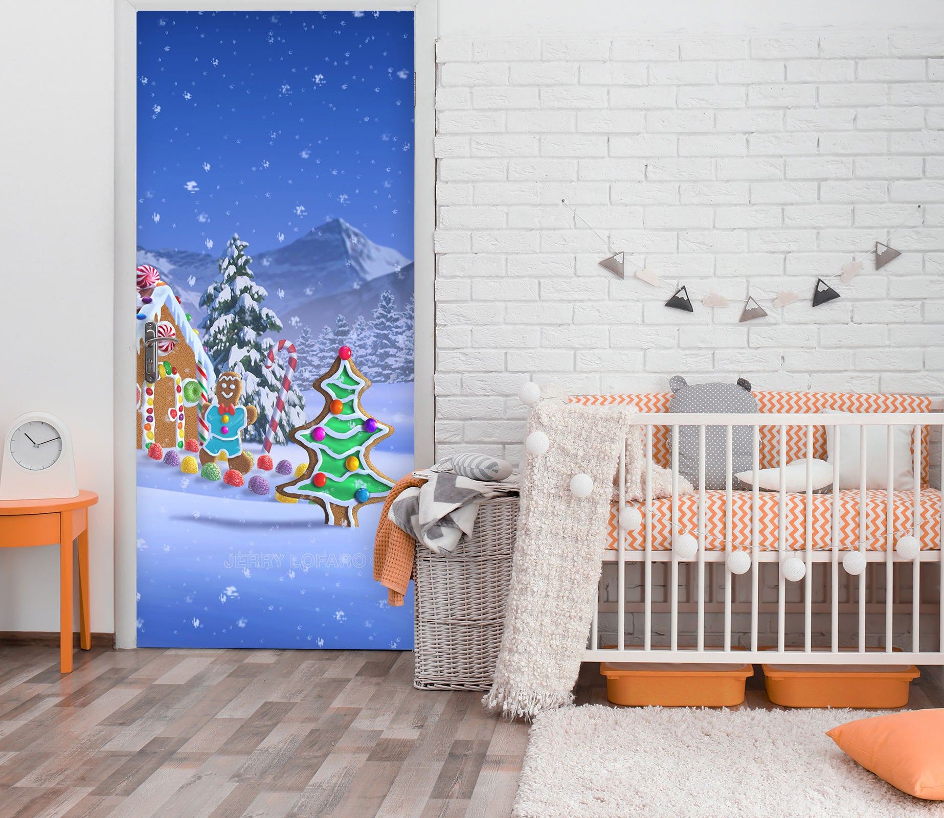 3D Snow Trees Color Balls 112136 Jerry LoFaro Door Mural