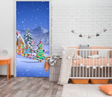 3D Snow Trees Color Balls 112136 Jerry LoFaro Door Mural