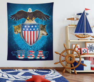 3D Eagle Lion Wolf 11749 Vincent Tapestry Hanging Cloth Hang