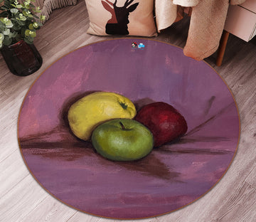 3D Fruit 9743 Marina Zotova Rug Round Non Slip Rug Mat
