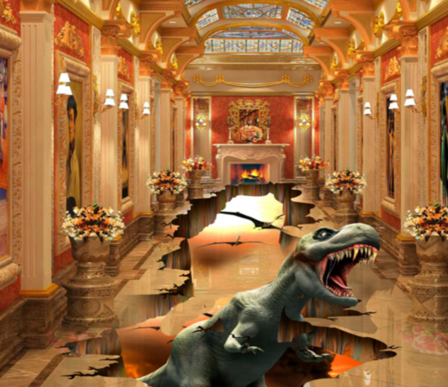 3D Dinosaur World 381 Floor Mural  Wallpaper Murals Rug & Mat Print Epoxy waterproof bath floor