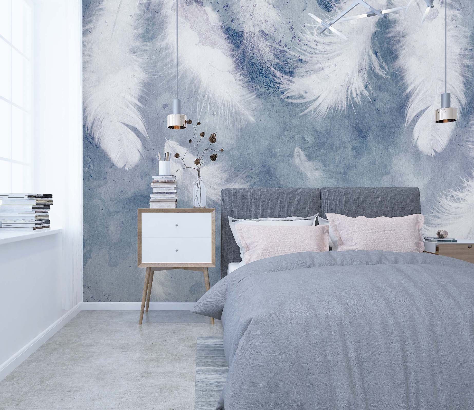 3D White Feather 115 Wall Murals Wallpaper AJ Wallpaper 2 