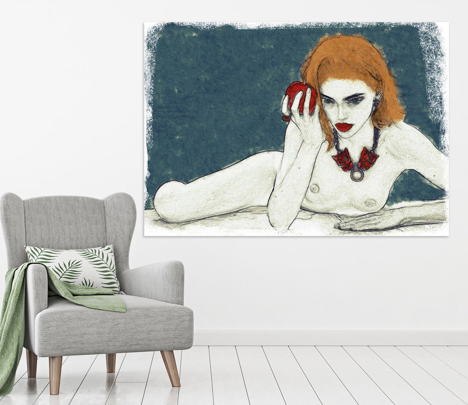 3D Red Lips Girl 019 Marco Cavazzana Wall Sticker