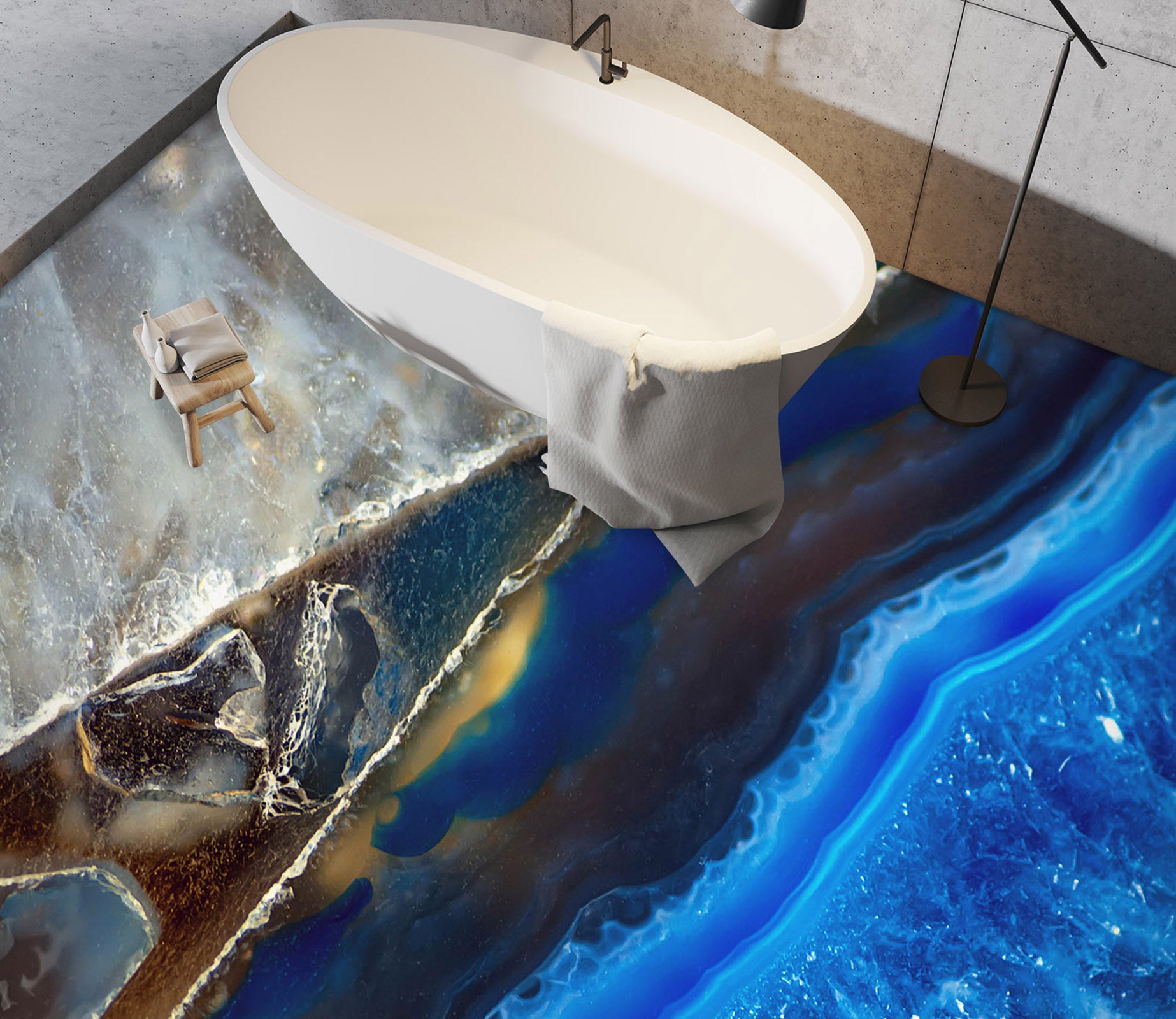 3D Shining Fantasy Blue 1001 Floor Mural  Wallpaper Murals Self-Adhesive Removable Print Epoxy