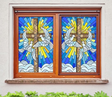 3D Pigeon Graphics 197 Window Film Print Sticker Cling Stained Glass UV Block