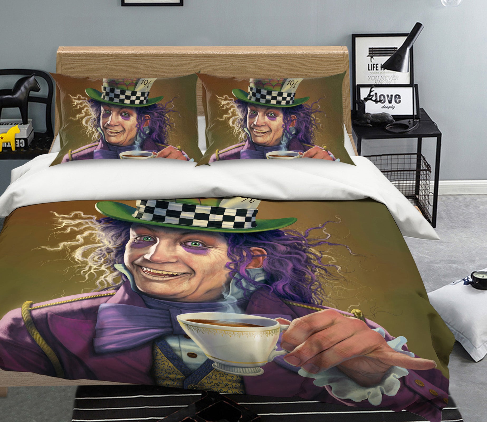 3D Mad Hatter Def 058 Bed Pillowcases Quilt Exclusive Designer Vincent