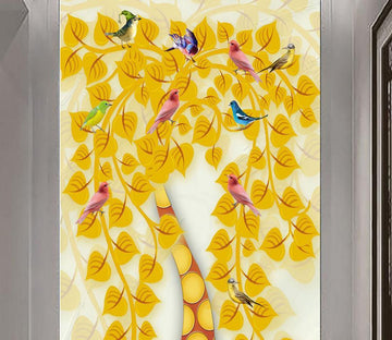 3D Golden Leaves 555 Wall Murals Wallpaper AJ Wallpaper 2 