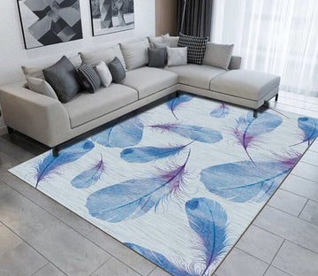 3D Blue Feather WG501 Non Slip Rug Mat Mat AJ Creativity Home 