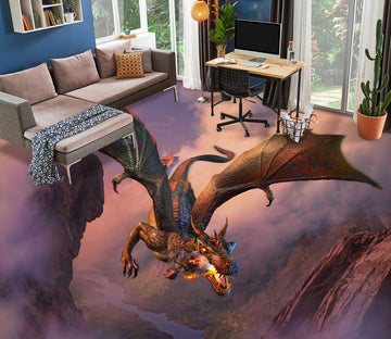 3D Flying Dragon 96219 Jerry LoFaro Floor Mural  Wallpaper Murals Self-Adhesive Removable Print Epoxy