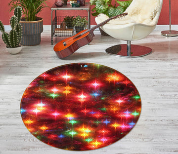 3D Color Starlight 56004 Christmas Round Non Slip Rug Mat Xmas