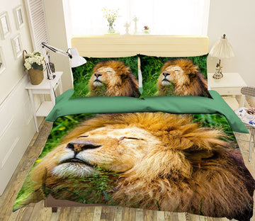 3D Lion Forest 005 Bed Pillowcases Quilt
