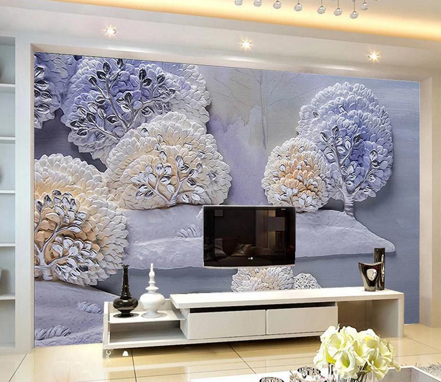 3D Purple Tree WC840 Wall Murals