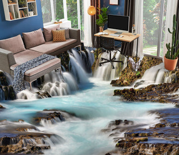 3D Convergence Of Waterfalls 1445 Floor Mural  Wallpaper Murals Self-Adhesive Removable Print Epoxy
