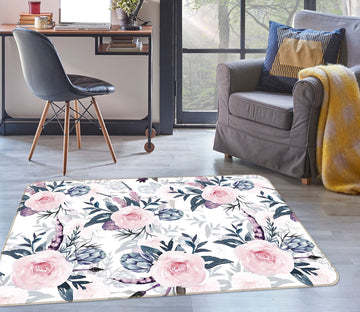 3D Peony Blossoms 093 Uta Naumann Rug Non Slip Rug Mat