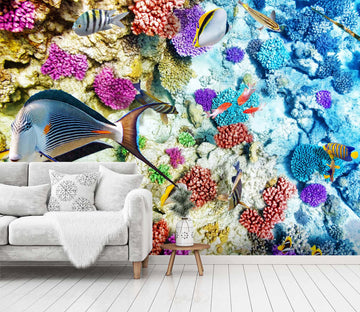 3D Blue Coral 361 Wall Murals