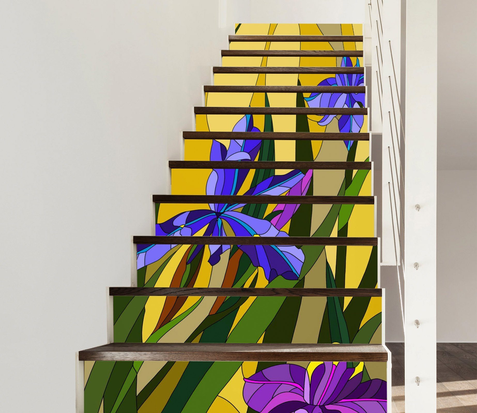 3D Flowers 340 Stair Risers Wallpaper AJ Wallpaper 