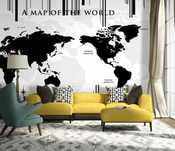 3D Black Map WC39 Wall Murals Wallpaper AJ Wallpaper 2 
