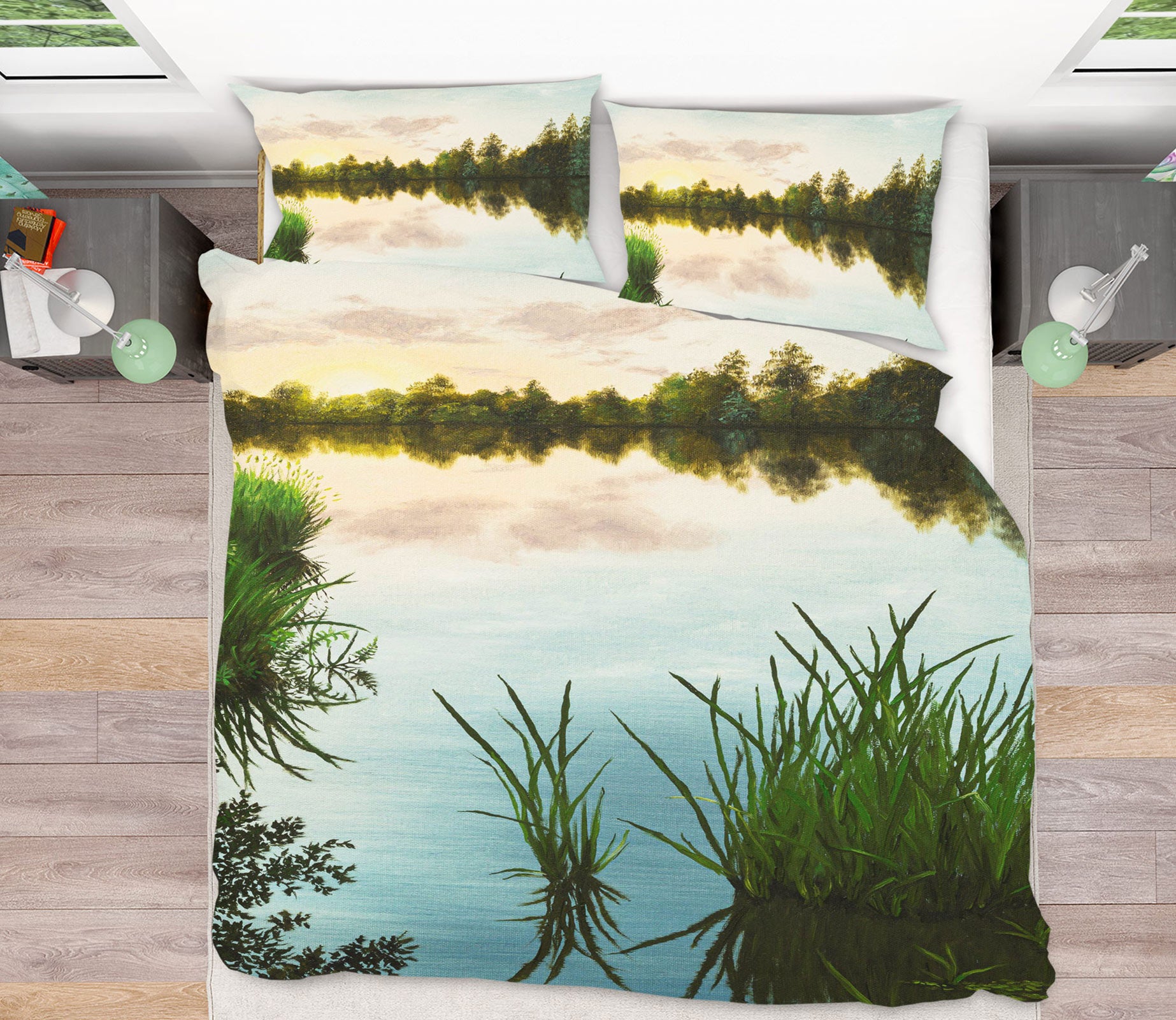3D Lakeside Grass 1764 Marina Zotova Bedding Bed Pillowcases Quilt