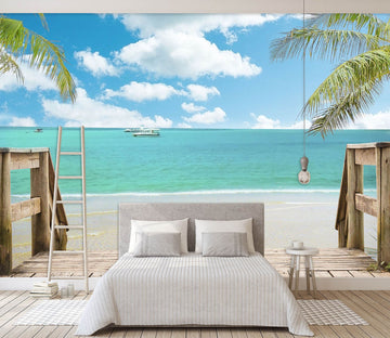 3D Coconut Tree Sea 633 Wallpaper AJ Wallpaper 2 