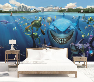 3D Fierce Shark 1619 Wall Murals
