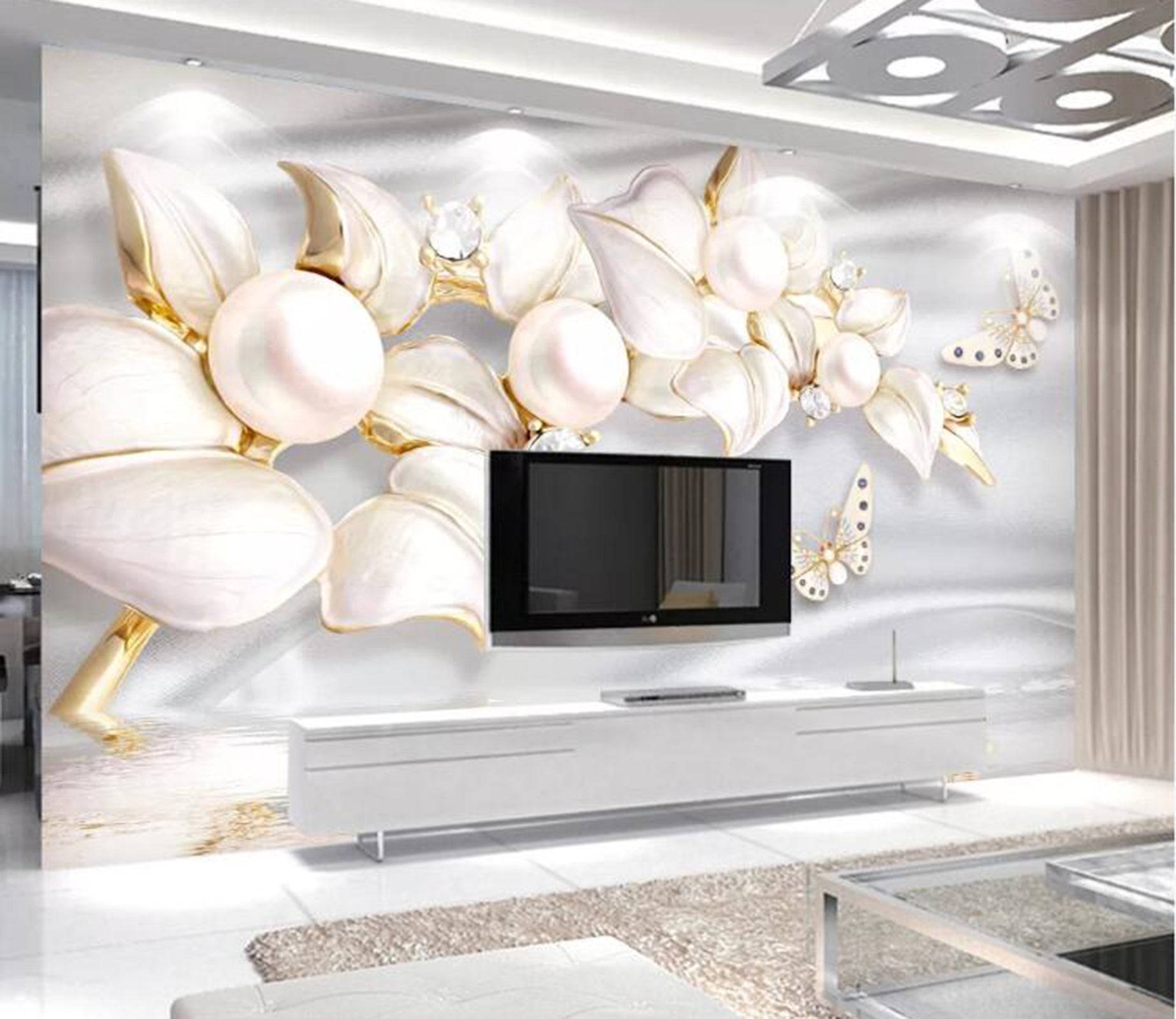 3D Diamond Flower WC16 Wall Murals Wallpaper AJ Wallpaper 2 