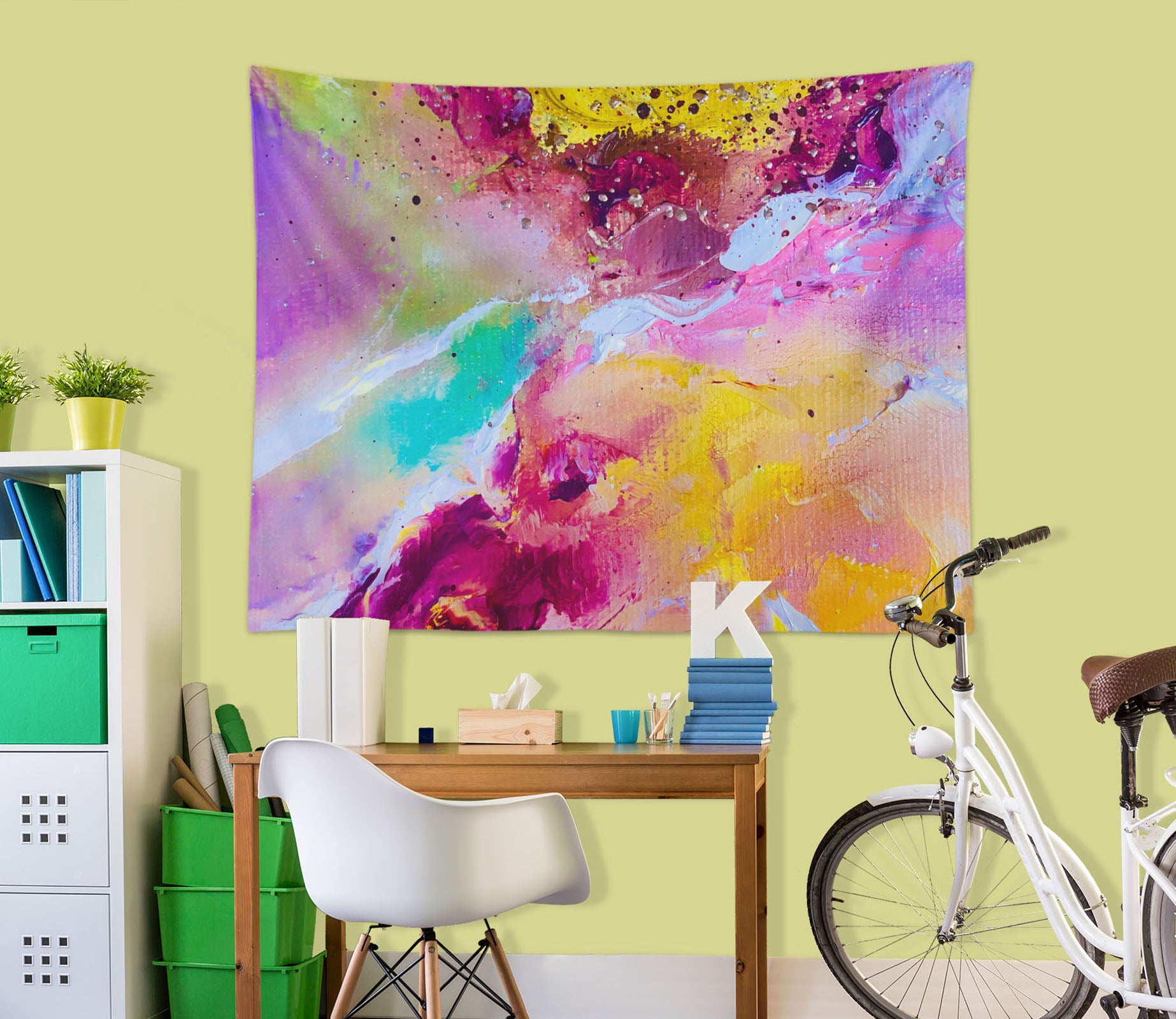 3D Purple Yellow 3721 Skromova Marina Tapestry Hanging Cloth Hang