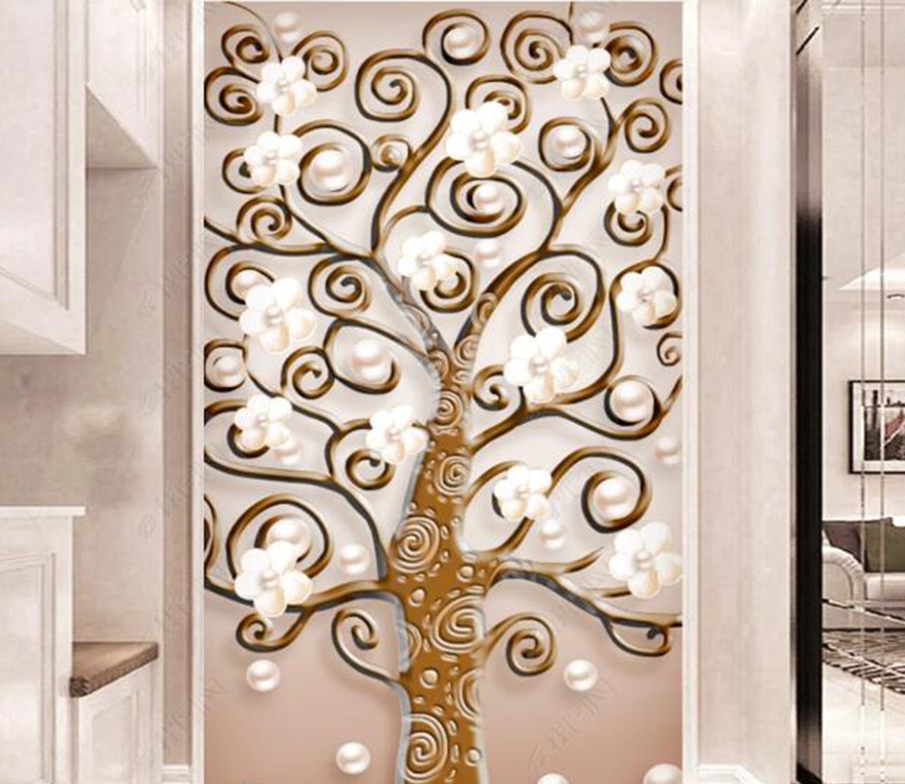 3D Flower Tree WC17 Wall Murals Wallpaper AJ Wallpaper 